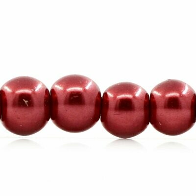 100 perles nacrées Renaissance 4 mm rouge