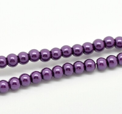 100 perles nacrées Renaissance 4 mm violet