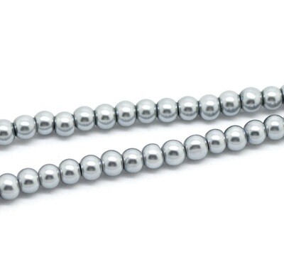 100 perles nacrées Renaissance 4 mm gris