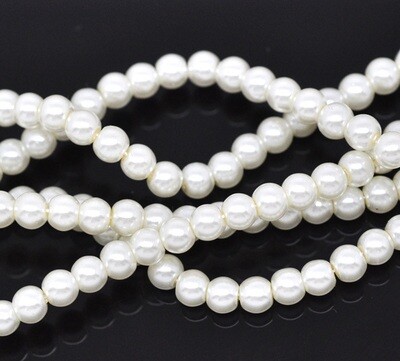 100 perles nacrées Renaissance 4 mm ivoire