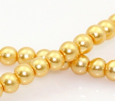 100 perles nacrées Renaissance 4 mm doré