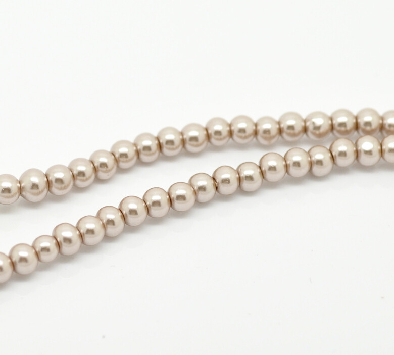 100 perles nacrées Renaissance 4 mm café clair