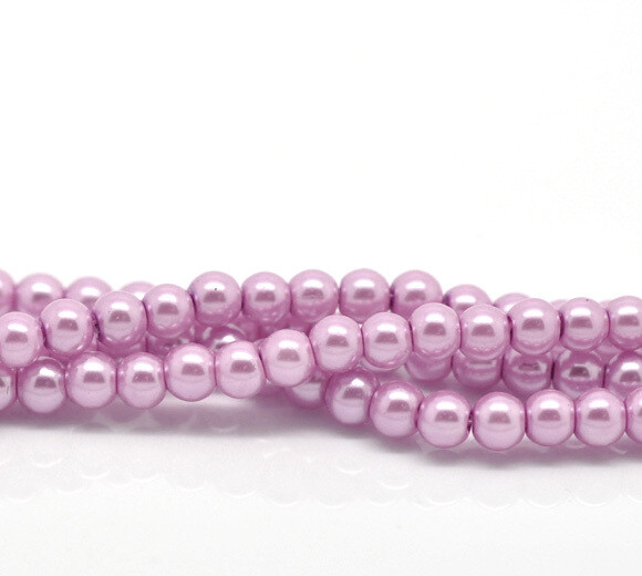 100 perles nacrées Renaissance 4 mm vieux rose