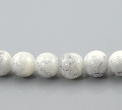 30 perles en verre gris avec effet marbré 8 mm