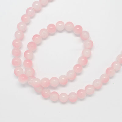 30 perles de verre 8 mm rose