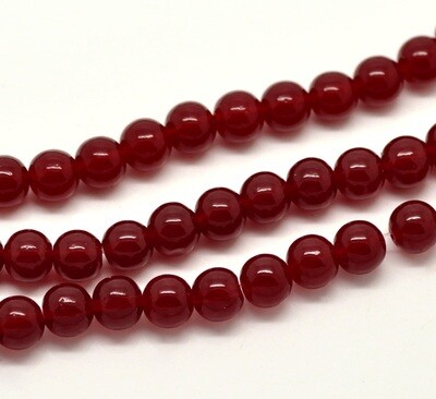 20 perles en verre transparent rouge groseille 8 mm