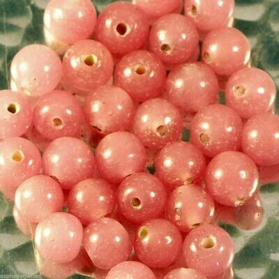 20 perles de verre artisanal 6 mm environ rose opal
