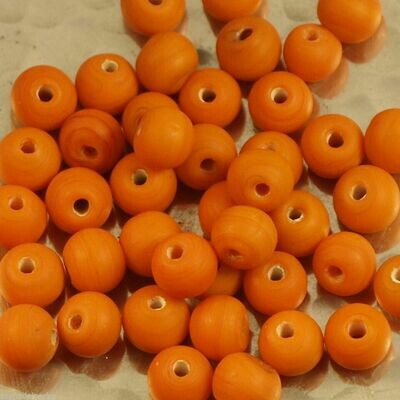 20 perles de verre artisanal 6 mm environ orange mat