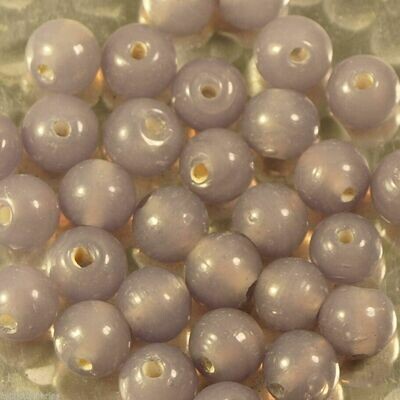 20 perles de verre artisanal 6 mm environ lilas