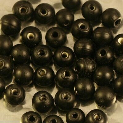 20 perles de verre artisanal 6 mm environ noir mat