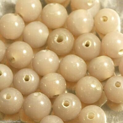 20 perles de verre artisanal 6 mm environ mauve opale
