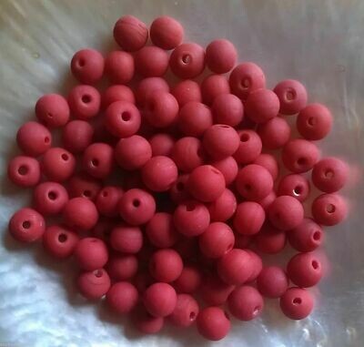 20 perles de verre artisanal 6 mm environ corail mat