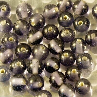 20 perles de verre artisanal 6 mm environ transparent tanzanite