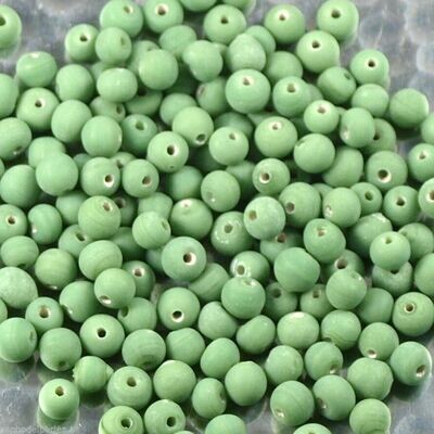 100 perles de verre artisanal 4 mm environ vert menthe mat