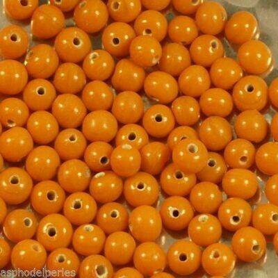 100 perles de verre artisanal 4 mm environ orange brillant