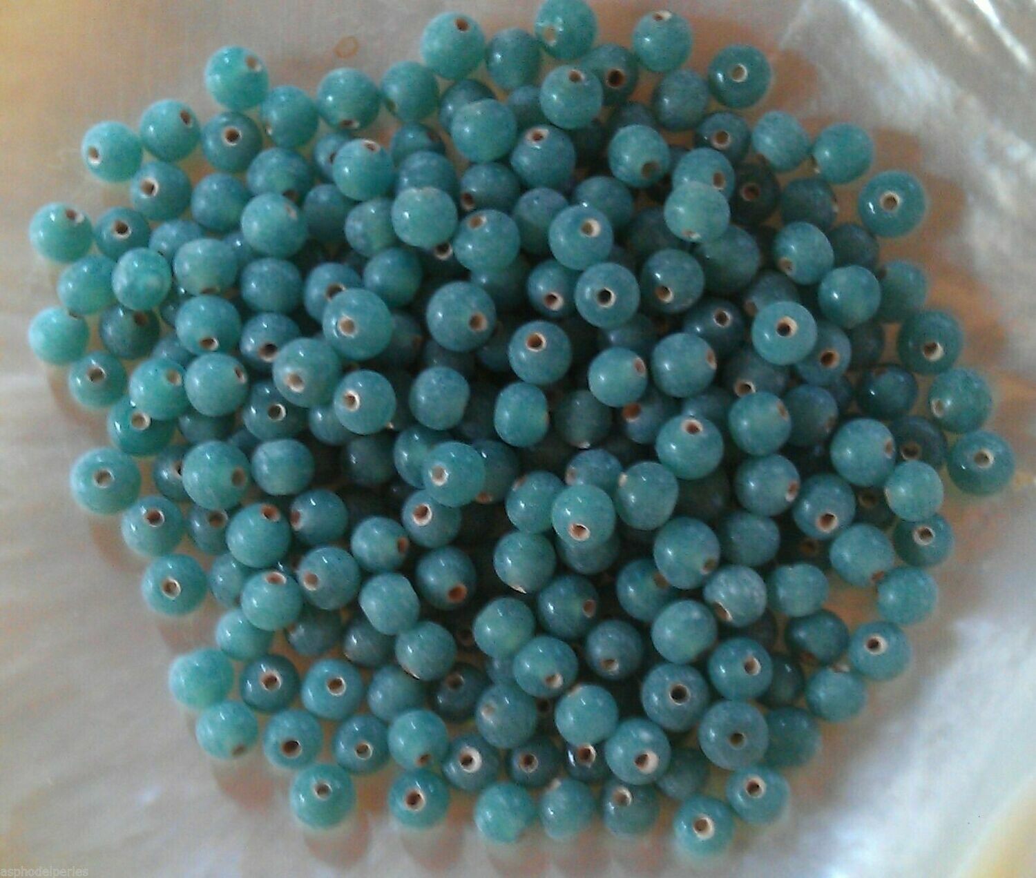 100 perles de verre artisanal 4 mm environ vert d'eau brillant