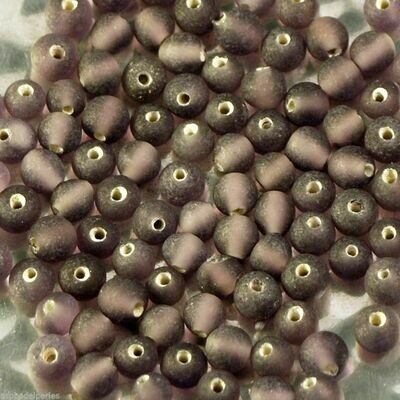 100 perles de verre artisanal 4 mm environ amethyst mat