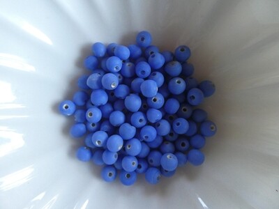100 perles de verre artisanal 4 mm environ bleu lavande