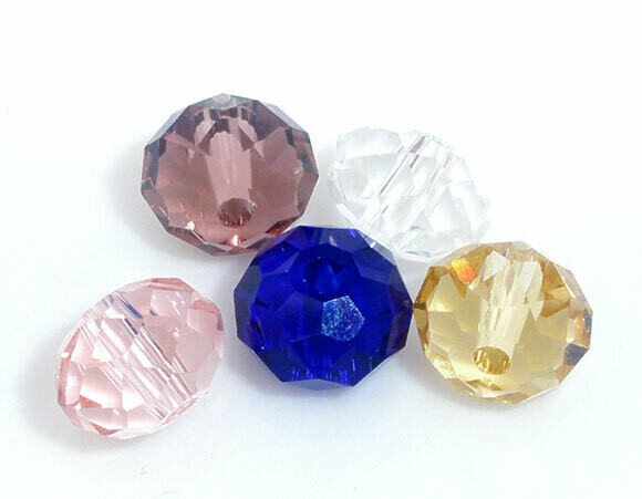 20 donuts cristal de Chine BLEU MARINE 6 x 4,5 mm
