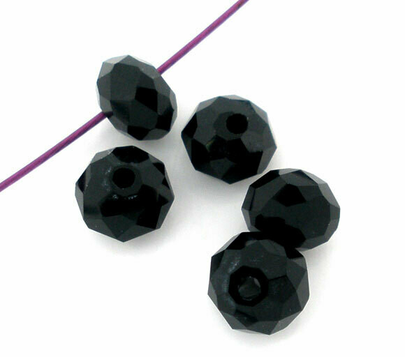 50 donuts cristal de Chine NOIR 4 x 3,3 mm