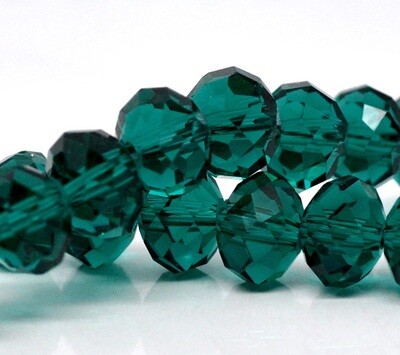 30 perles à facettes rondes aplaties donut cristal de Chine VERT EMERAUDE 8 x 6 mm