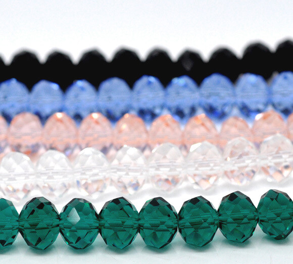 20 donuts en cristal de chine VERT EMERAUDE 10 x 7,4 mm