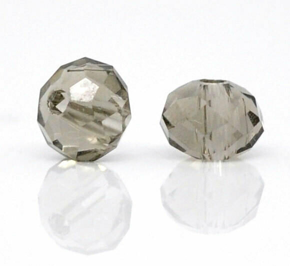 25 perles donuts 4 x 3,3 mm GRIS cristal de Chine
