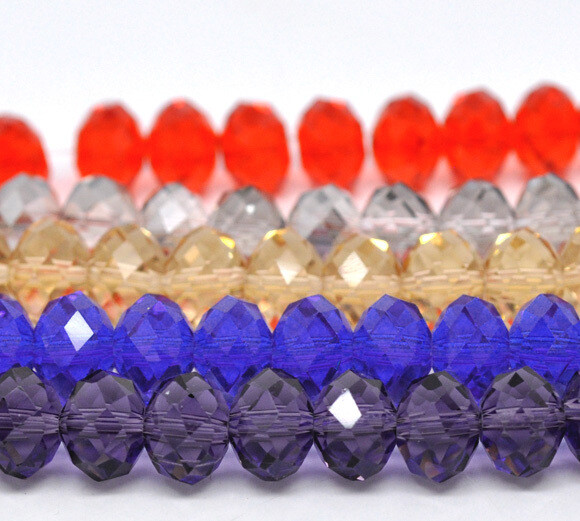 20 donuts en cristal de Chine ROUGE 10 x 7,4 mm