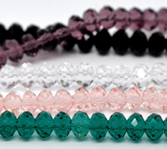50 perles donuts AMETHYST 6 x 4,6 mm