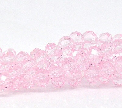 50 perles donuts 6 x 4,6 mm rose cristal de Chine