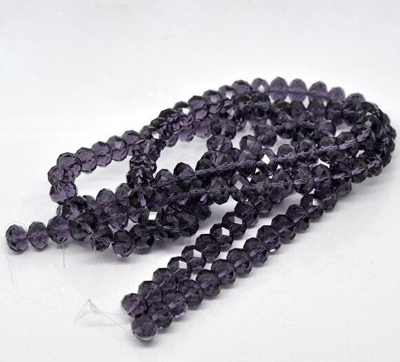 30 donuts 10 x 7,4 mm  violet cristal de Chine