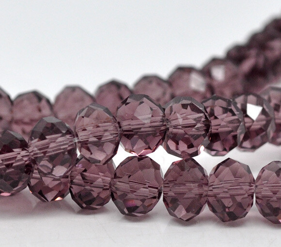 50 perles donut amethyst cristal de Chine 8 x 6 mm