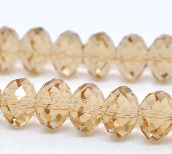 20 perles donut champagne cristal de Chine 12 x 8,2 mm