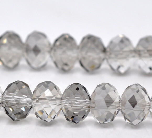 20 donuts 10 x 7,4 mm perles donut gris cristal de Chine