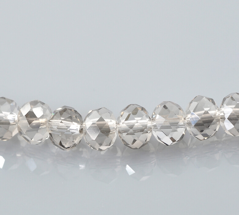 50 donuts 6 x 5 mm perles donut gris cristal de Chine