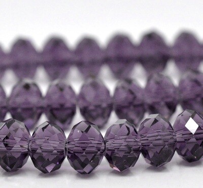 50 perles donut violet cristal de Chine 8 x 6 mm