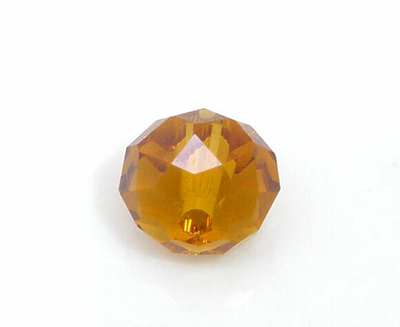 50 perles donuts 6 x 5 mm couleur topaze cristal de Chine