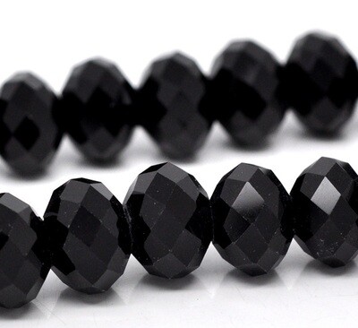 20 perles donut noir cristal de Chine 12 x 8,2 mm