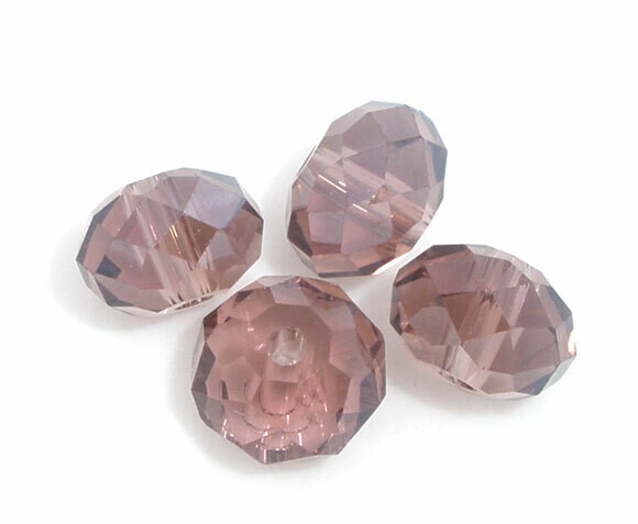 50 perles donut 6 x 5,5  mm violet cristal de Chine