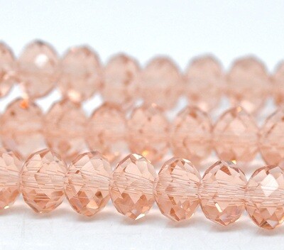 30 perles donut rose saumon clair cristal de Chine 8 x 6 mm