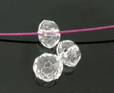 50 perles donuts 4 x 3,3 mm couleur crystal cristal de Chine