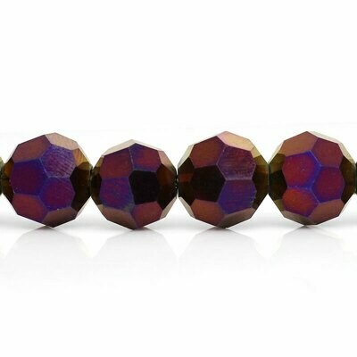 20 perles rondes à facettes 10 mm violet AB cristal de Chine