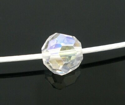 20 perles à facettes 8 x 7 mm transparentes AB cristal de Chine