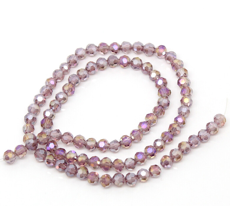 50 perles à facettes 4  mm violet AB cristal de Chine