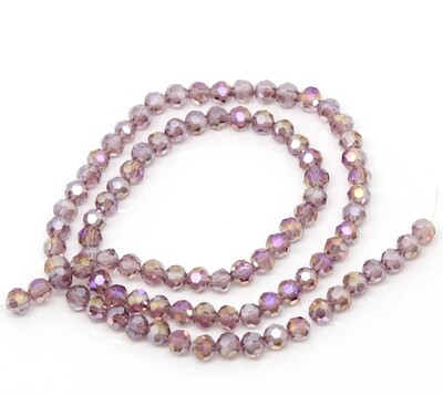 50 perles à facettes 4 mm violet AB cristal de Chine