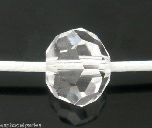 20 perles rondes  à facettes 8  mm transparentes cristal de Chine