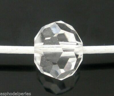 20 perles rondes à facettes 8 mm transparentes cristal de Chine
