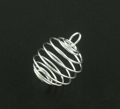 2 pendentifs cage spirale argenté 20 x 18 mm