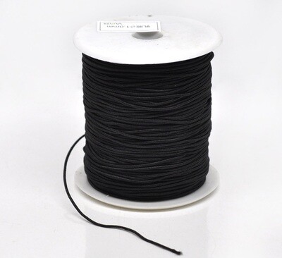 3m de fil élastique noir finition coton diamètre 1 mm