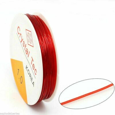 Bobine de fil élastique rouge 10 m - diamètre 1 mm